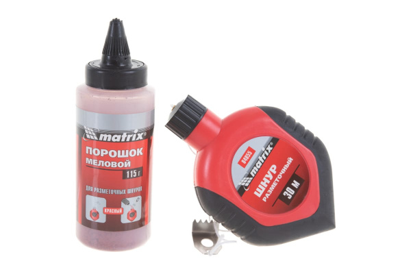 Разметочный шнур 30м + красный порошок MATRIX MASTER 84855 Разметочный шнур 30м + красный порошок MATRIX MASTER 84855