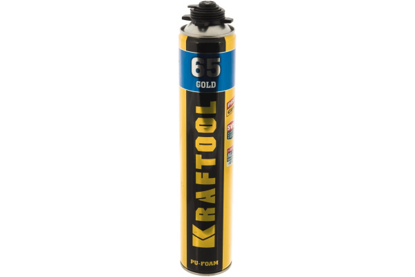 Профессиональная полиуретановая пена Kraftool Goldkraft GOLD PRO 65 для монтажного пистолета, всесезонная, SVS, 850мл 41194