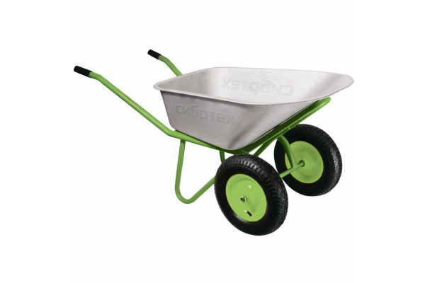 Строительная двухколесная облегченная тачка СИБРТЕХ 90л, 230кг 689643
