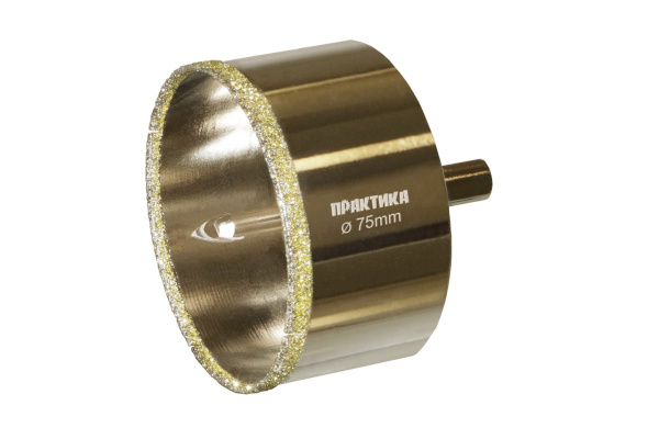 Коронка алмазная по керамограниту/керамике Профи (75х70 мм) ПРАКТИКА 917-729