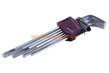 Набор торцевых шестигранных удлиненных дюймовых ключей Thorvik HKIL10S H1/16 -H3/8 , 10 предметов 53099