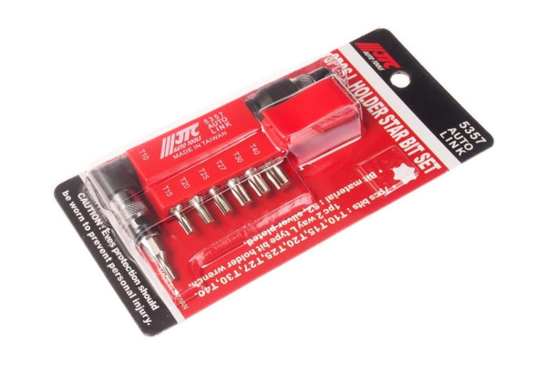 Набор вставок  Г-образным держателем 1/4 DR торкс T10-T40 8шт JTC 5357