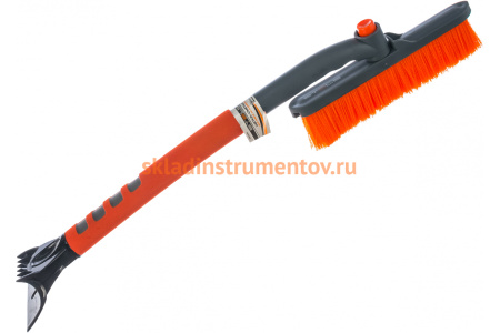 Щетка-сметка для снега со скребком, поворотная голова STELS 510 мм 55305