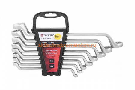 Набор гаечных накидных изогнутых ключей Thorvik W2S8PR серии ARC, 6-22 мм, 8 предметов 52622