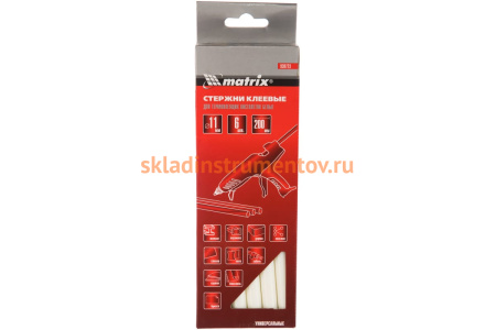 Стержни клеевые белые (11 мм; 200 мм; 6 шт.) MATRIX 930723