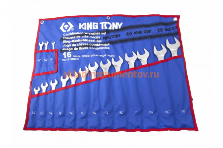 Набор комбинированных ключей, 16 предметов KING TONY 1216SRN