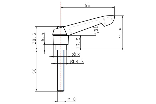 Зажимной рычаг KIPP K0269.2081X50