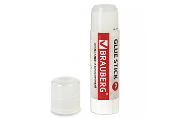 Клей-карандаш BRAUBERG Crystal 25 г, прозрачный 227968