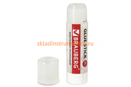 Клей-карандаш BRAUBERG Crystal 25 г, прозрачный 227968