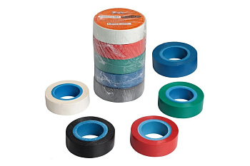 Изолента ПВХ Airline набор 5 шт. син.чёр.кр.зел. бел. 19 мм х 10 м AIT-P-17K