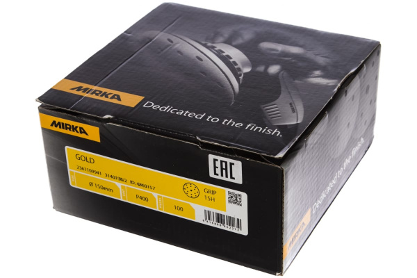 Круг шлифовальный GOLD (100 шт; 150 мм; 15 отв.; Р400) MIRKA 2361109941