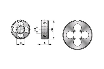 Плашка МF10 шаг 1,0 мм. D30 мм Bucovice Tools 210102