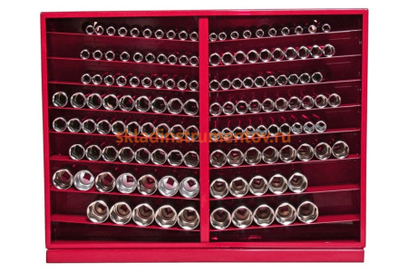 Набор глубоких шестигранных торцевых головок 1/2" 10-32мм в металлическом шкафу 137шт JTC-H4137L