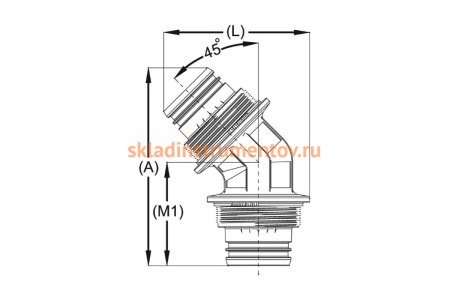 Соединитель угловой "ШиреФит" (20 мм; 45°) для трубопровода Зубр 51491-20
