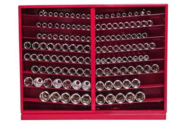 Набор глубоких шестигранных торцевых головок 1/2" 10-32мм в металлическом шкафу 137шт JTC-H4137L