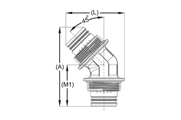 Соединитель угловой "ШиреФит" (20 мм; 45°) для трубопровода Зубр 51491-20