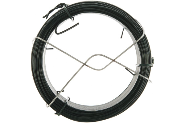 Проволока с ПВХ покрытием СИБРТЕХ зеленая 1,5мм длина 50м 47772