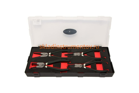 Набор разжимов стопорных колец 4пр.в кейсе с прозрачной крышкой FORCE K5043A