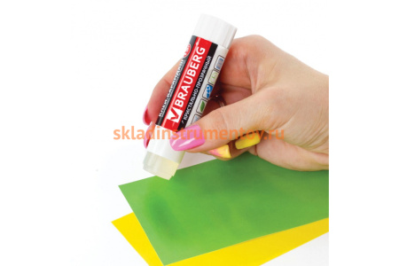 Клей-карандаш BRAUBERG Crystal прозрачный, 15 г 224337