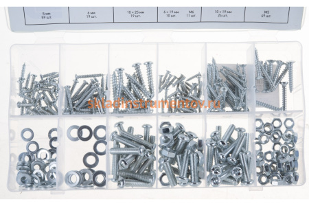 Набор саморезов, винтов, гаек, шайб СИБРТЕХ 347 предметов 47609