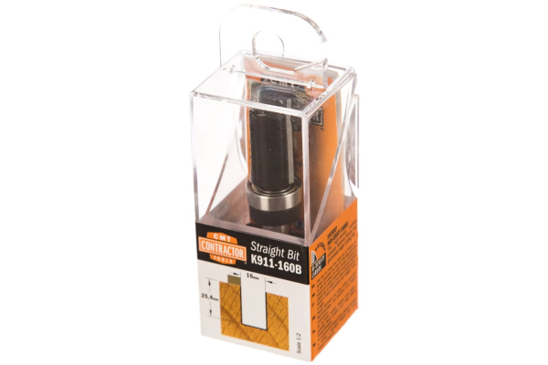 Фреза концевая обгонная с верхним подшипником Contractor (16x25.4 мм; Z 2) CMT K911-160B