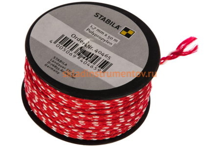 Шнур каменщика STABILA красно-белый 1,7 мм х 50 м 40465