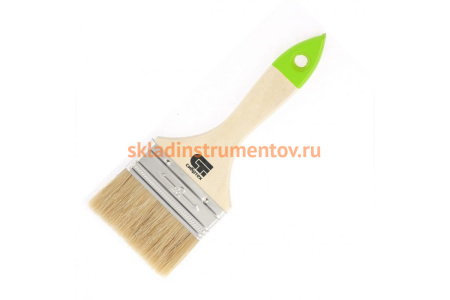Плоская кисть, 75 мм натуральная щетина, деревянная ручка СИБРТЕХ 82265
