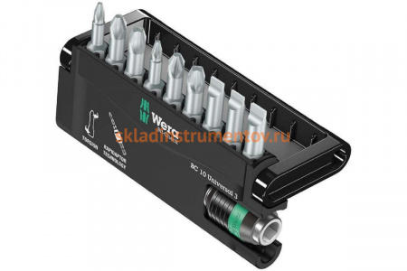 Набор бит с битодержателем Wera, 10 предметов WE-056375