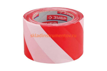 Лента сигнальная (70 мм; 200 м) бело-красная Зубр 12240-70-200