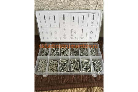 Набор саморезов, винтов, гаек, шайб СИБРТЕХ 347 предметов 47609