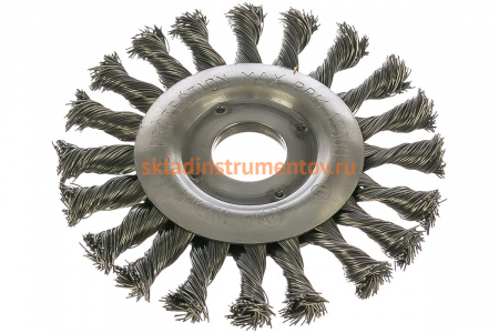 Щетка дисковая цилиндрическая со жгутовой стальной проволокой Мастер 077 (115 мм; 22.2 мм) Профоснастка 20108003