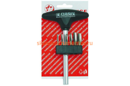 Набор метчиков-бит Bucovice Tools BIT3 M3-M10, HSS, с Т-образной ручкой 948310