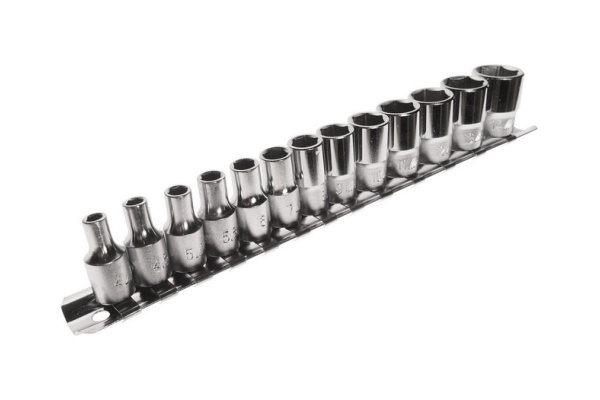 Набор шестигранных торцевых головок 1/4" 04-14мм L=25мм 13шт JTC-H213M