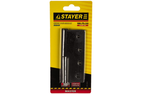 Дверная разъемная петля STAYER Master цвет коричневый левая 100 мм 37613-100-3L
