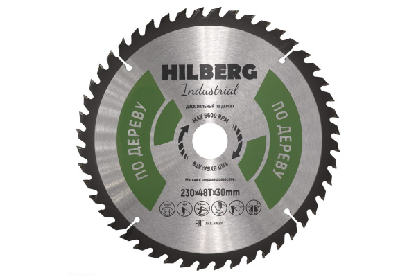 Диск пильный Industrial Дерево (230x30 мм; 48Т) Hilberg HW231