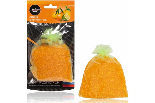 Ароматизатор Airline Мешочек XXL с гранулами 80г, цитрусовый сад AFME158