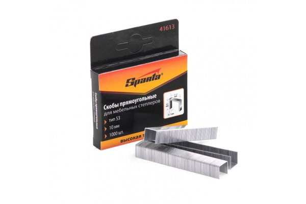 Скобы 10 мм, для мебельного степлера, тип 53,1000 шт SPARTA 41613