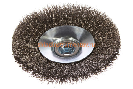 Щетка коническая с гофрированной нержавеющей проволокой Эксперт 537 (115 мм; М14*2 мм) Профоснастка 20804003