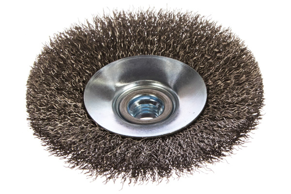 Щетка коническая с гофрированной нержавеющей проволокой Эксперт 537 (115 мм; М14*2 мм) Профоснастка 20804003