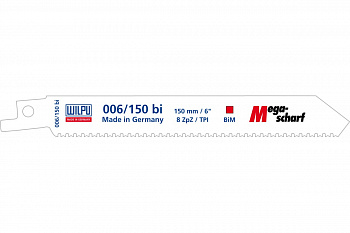 Полотно сабельное 006/150 bi (5 шт; 150х19х0.9 мм; 8 TPI) WILPU 1851500005