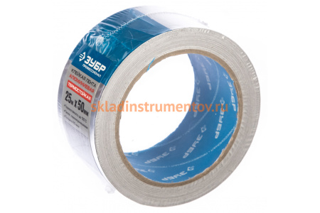 Лента алюминиевая клеящая (50 мм; 25 м) Зубр 12262-50-25