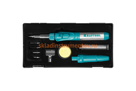 Набор, паяльник газовый, 3в1, пьезоподжиг, 5 насадок, припой 1300С KRAFTOOL "PRO" 55503-H10 Набор, паяльник газовый, 3в1, пьезоподжиг, 5 насадок, припой 1300С KRAFTOOL "PRO" 55503-H10