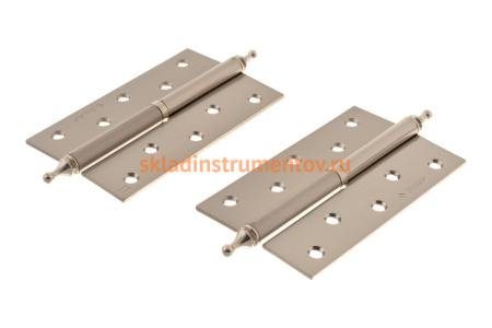 Дверная разъемная петля Зубр Эксперт 1 подшипник цвет матовая никель PN правая с крепежом 125x75x2.5 мм 2 шт. 37605-125-4R