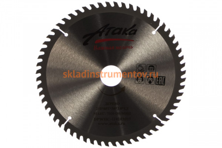 Диск пильный (210 мм; 60T; 30 мм) по дереву профи АТАКА 8079560