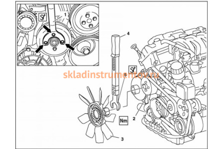 Ключ для фиксации вентилятора MERCEDES AIST 67961121 00-00008019