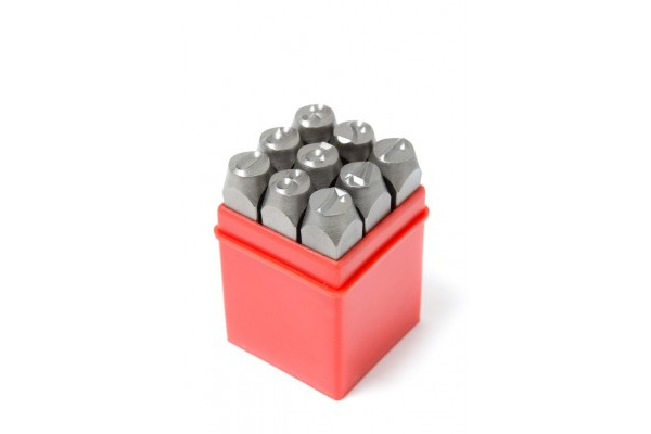 Набор цифровых штампов 4мм, 9 предметов, в пластиковом футляре ROCKFORCE RF-00904D