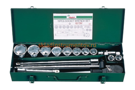 Набор инструментов на 3/4", 15шт Hans 6615M