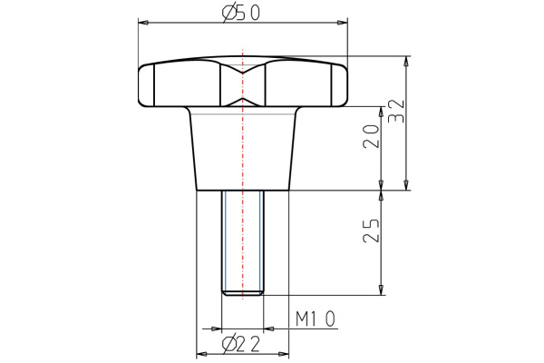 Крестообразная рукоятка KIPP K0148.510X25