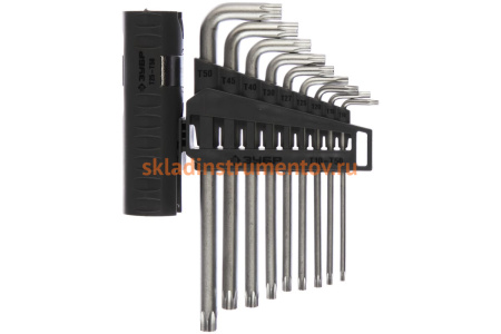 Набор имбусовых длинных ключей ЭКСПЕРТ TORX Т10 - Т50 ЗУБР 2745-4-1_z01