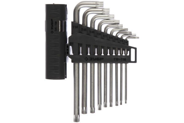 Набор имбусовых длинных ключей ЭКСПЕРТ TORX Т10 - Т50 ЗУБР 2745-4-1_z01